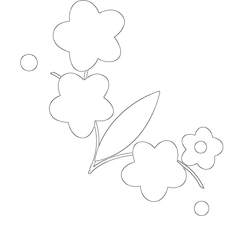 Printable Empty space of flower as outline for  18c58a6f Coloring Page for kids.