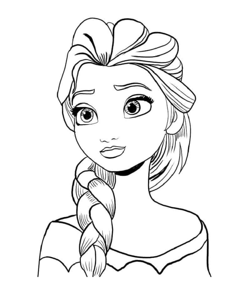 Printable Elsa seems upset Coloring Page for kids.