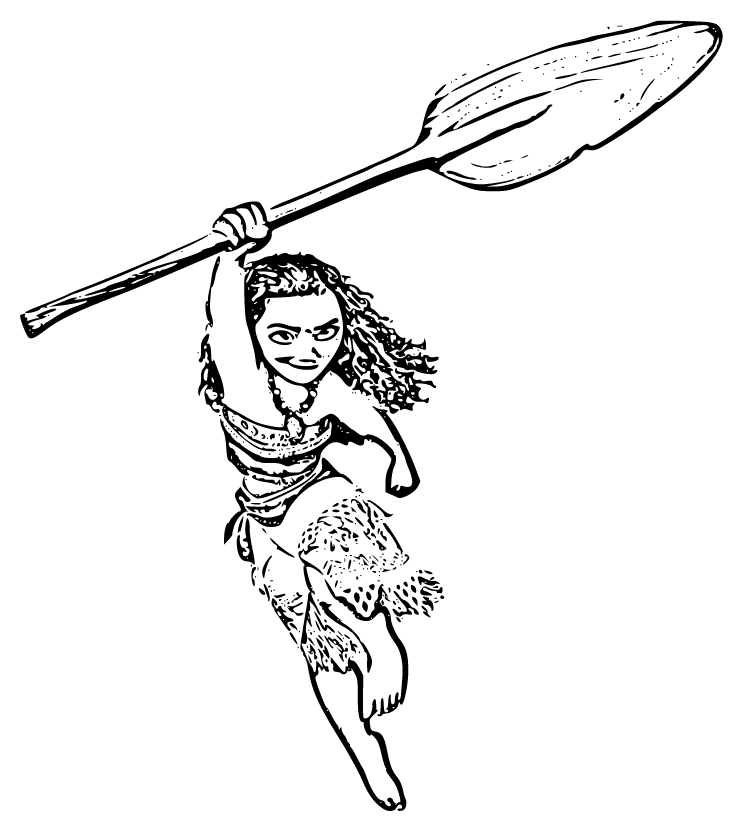 Printable Moana Live Coloring Page for kids.