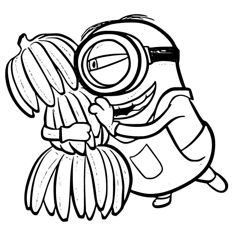 Minions With Mine Banana Coloring Pages Cartoons Colo Vrogue co