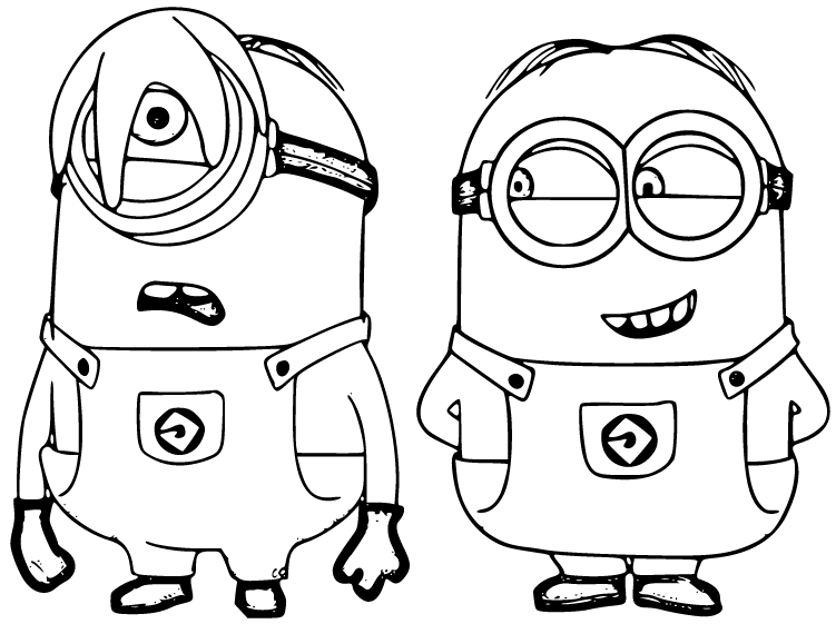Printable Minions s Coloring Page for kids.