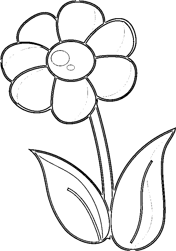Printable Flower   black and white 6f Coloring Page for kids.
