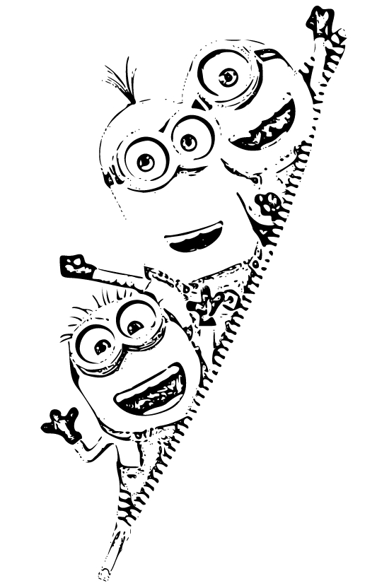 Printable Minions zipped Coloring Page for kids.