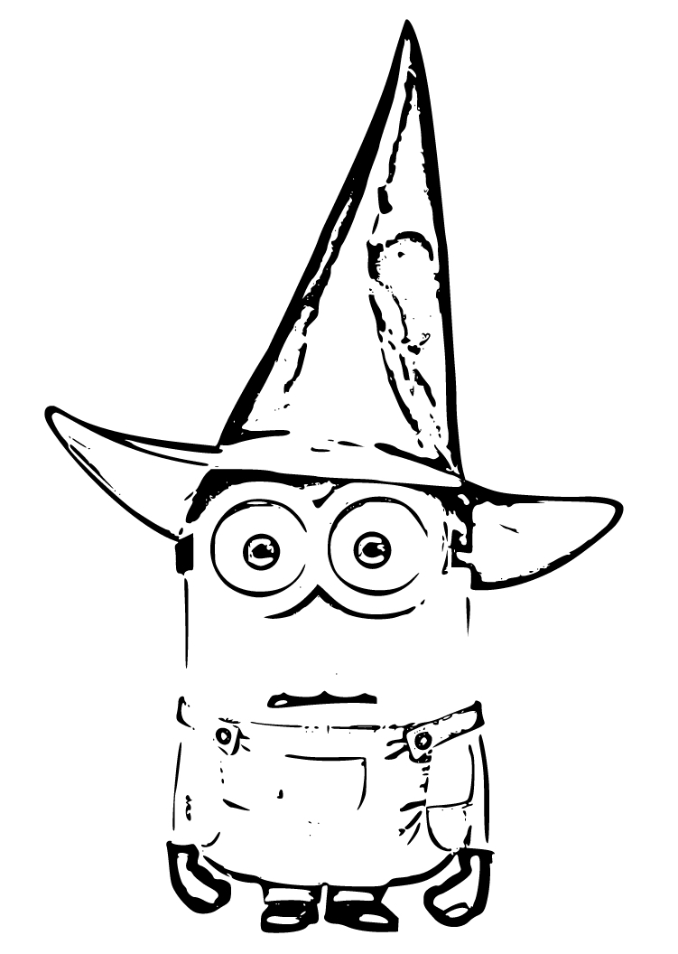 Printable Minion Halloween Coloring Page for kids.