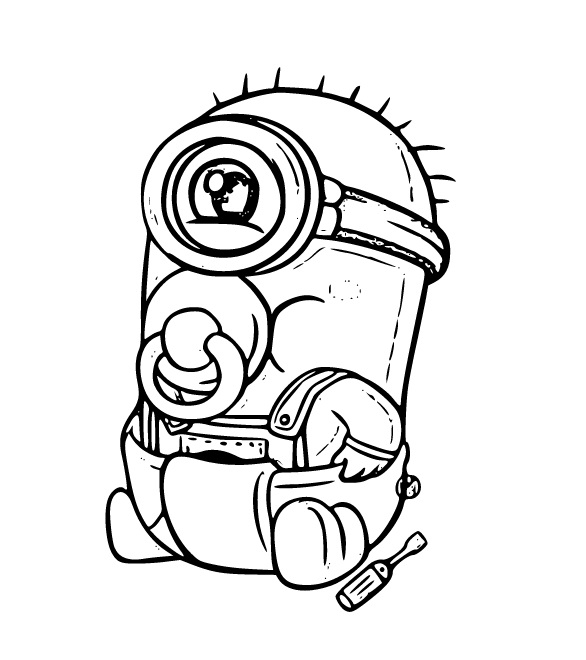 Printable Baby Minion Coloring Page for kids.