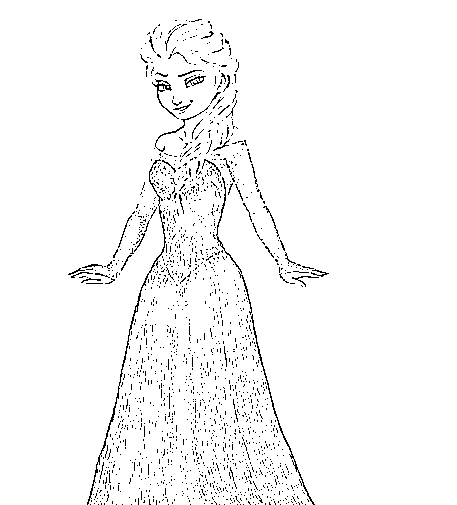 Printable FroElsa Coloring Page for kids.