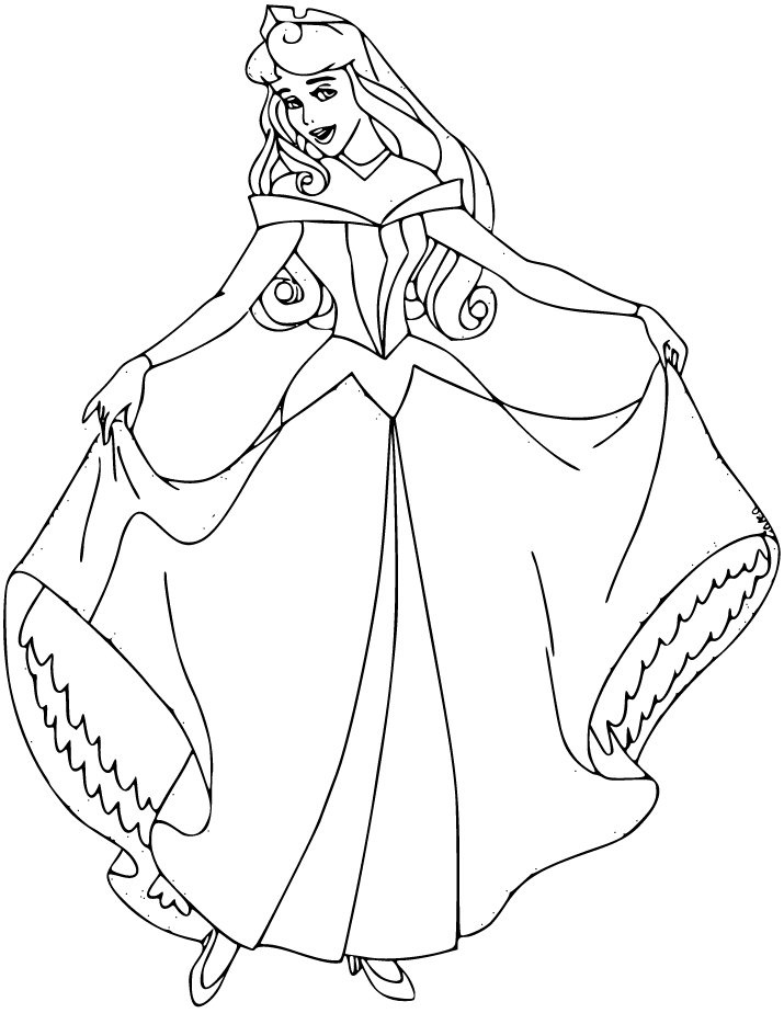 Printable Princess introduces herself Coloring Page for kids.