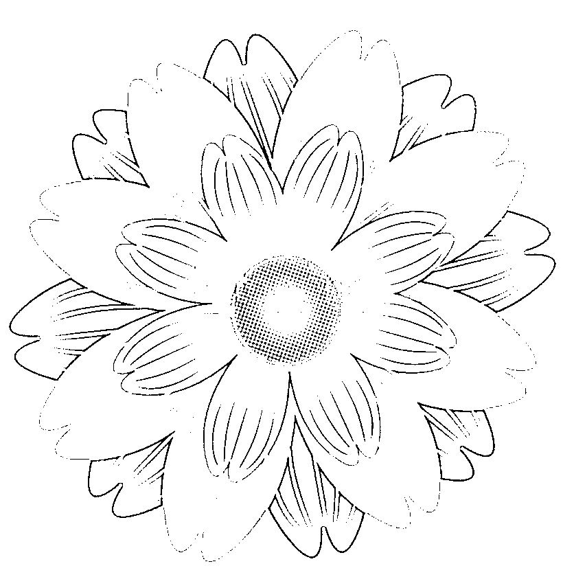 Printable black and white beautiful flower clipart Coloring Page for kids.