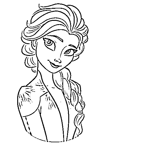Printable Princess Elsa black and white poster sheet Coloring Page for kids.