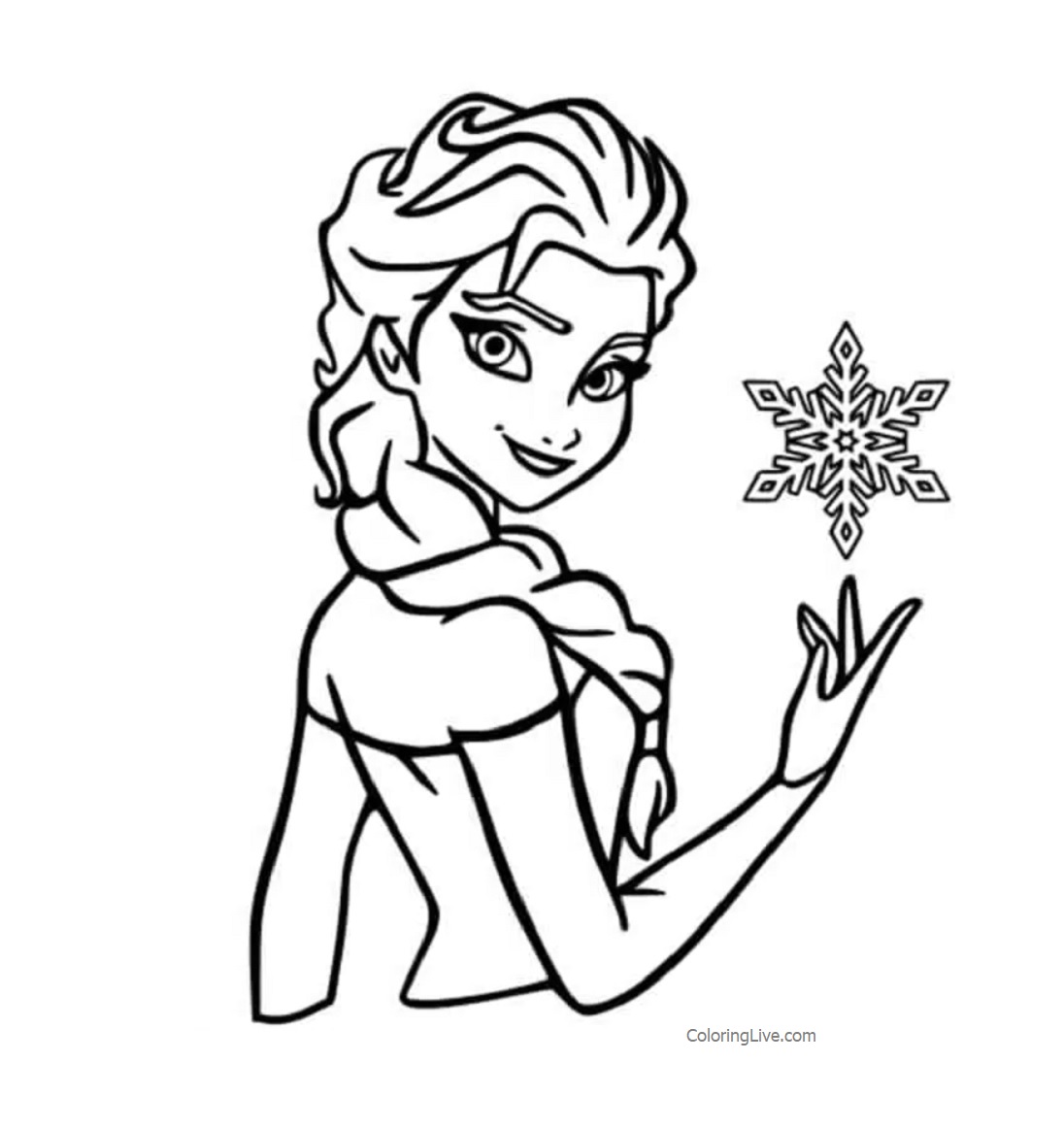 Printable Beautiful Frozen Coloring Page for kids.