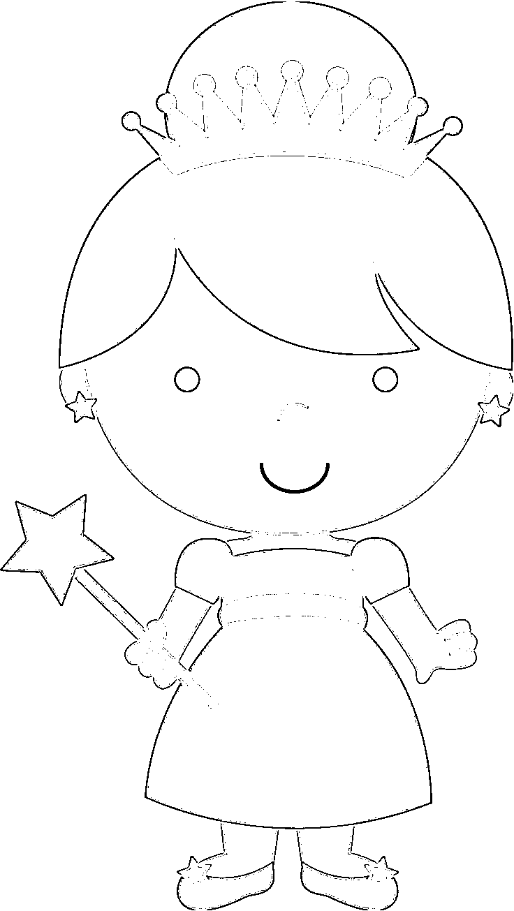 Printable Baby Princess Coloring Page for kids.