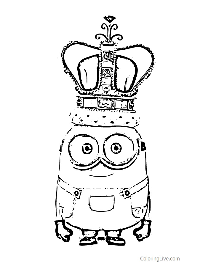 Printable King Bob's Crown (the Minions) Coloring Page for kids.