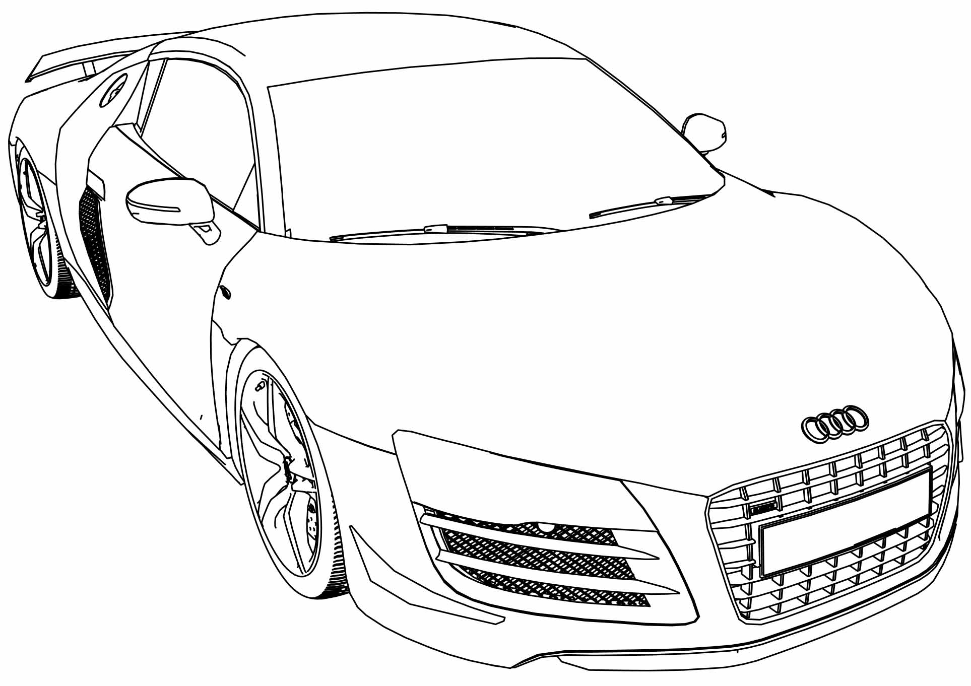 Printable Audi RS Coloring Page for kids.