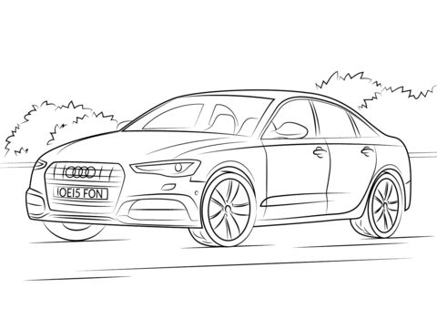 Printable Audi A4 Coloring Page for kids.