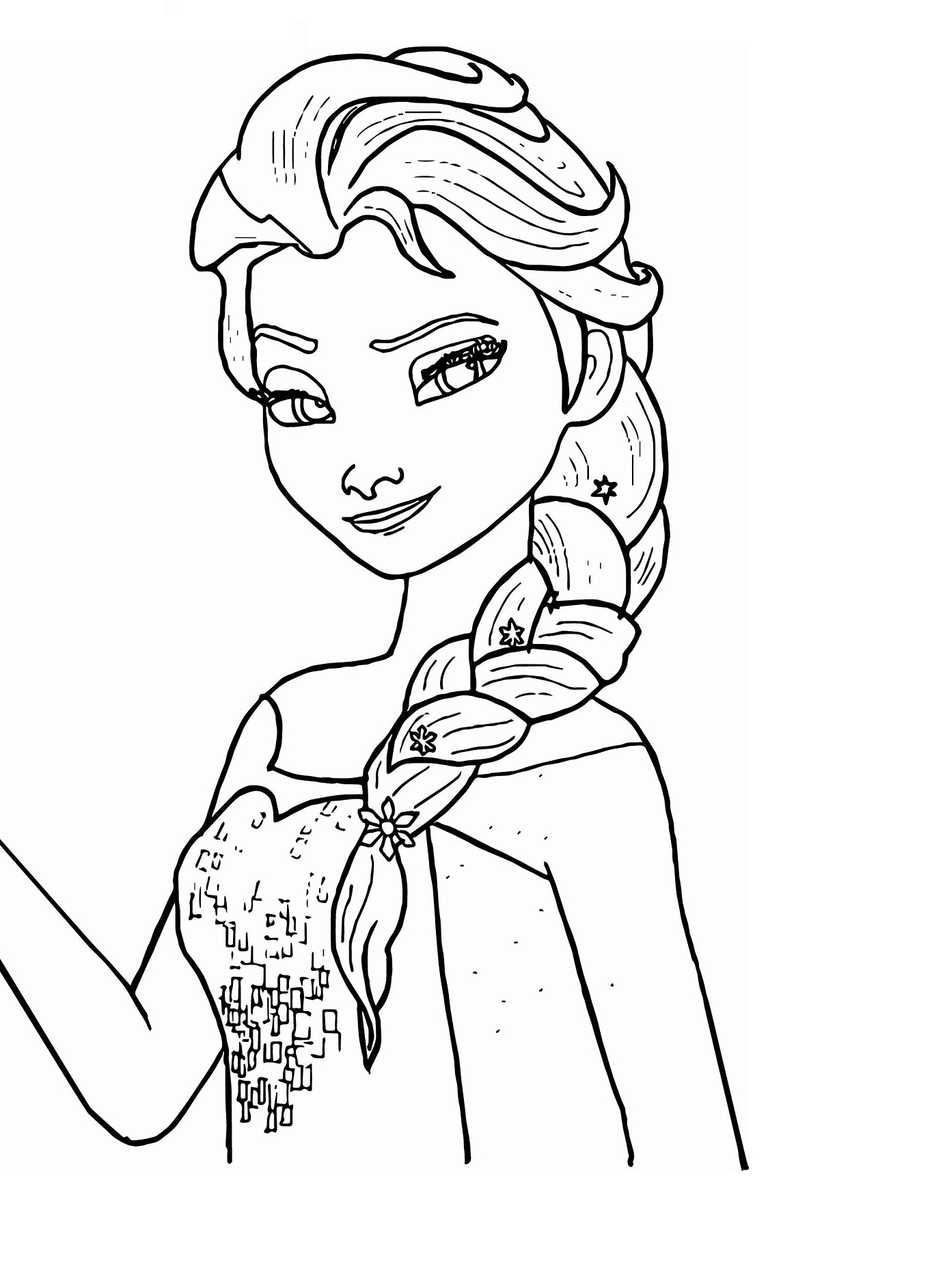 Printable Frozen seems angry Coloring Page for kids.