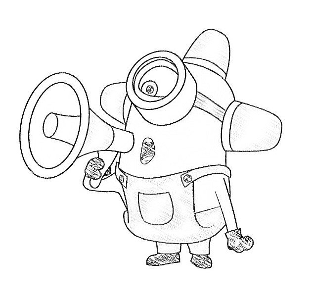 Printable Carl announcing something Coloring Page for kids.
