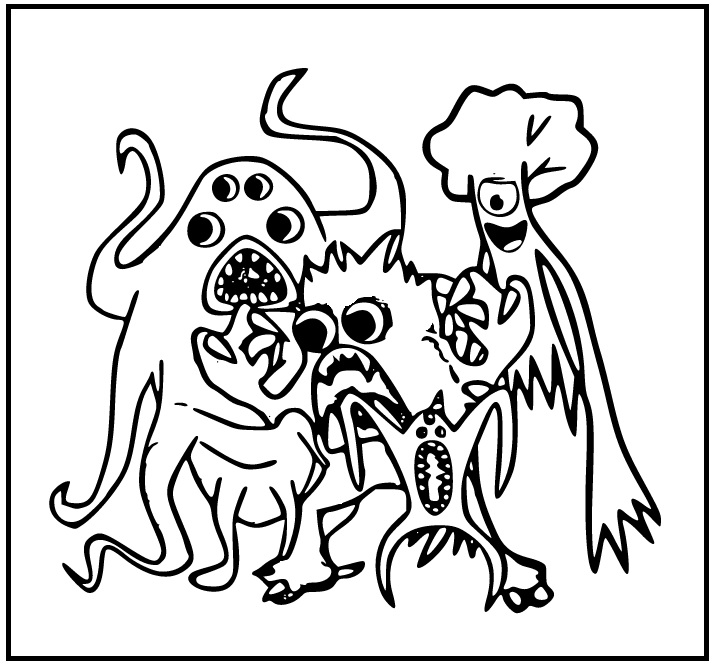 Printable Banban Monsters Coloring Page for kids.