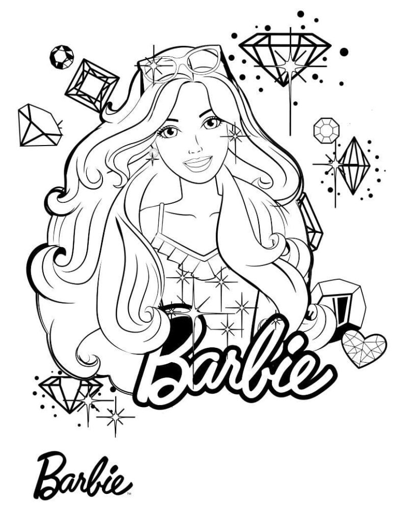 Printable Barbie Coloring Page for kids.