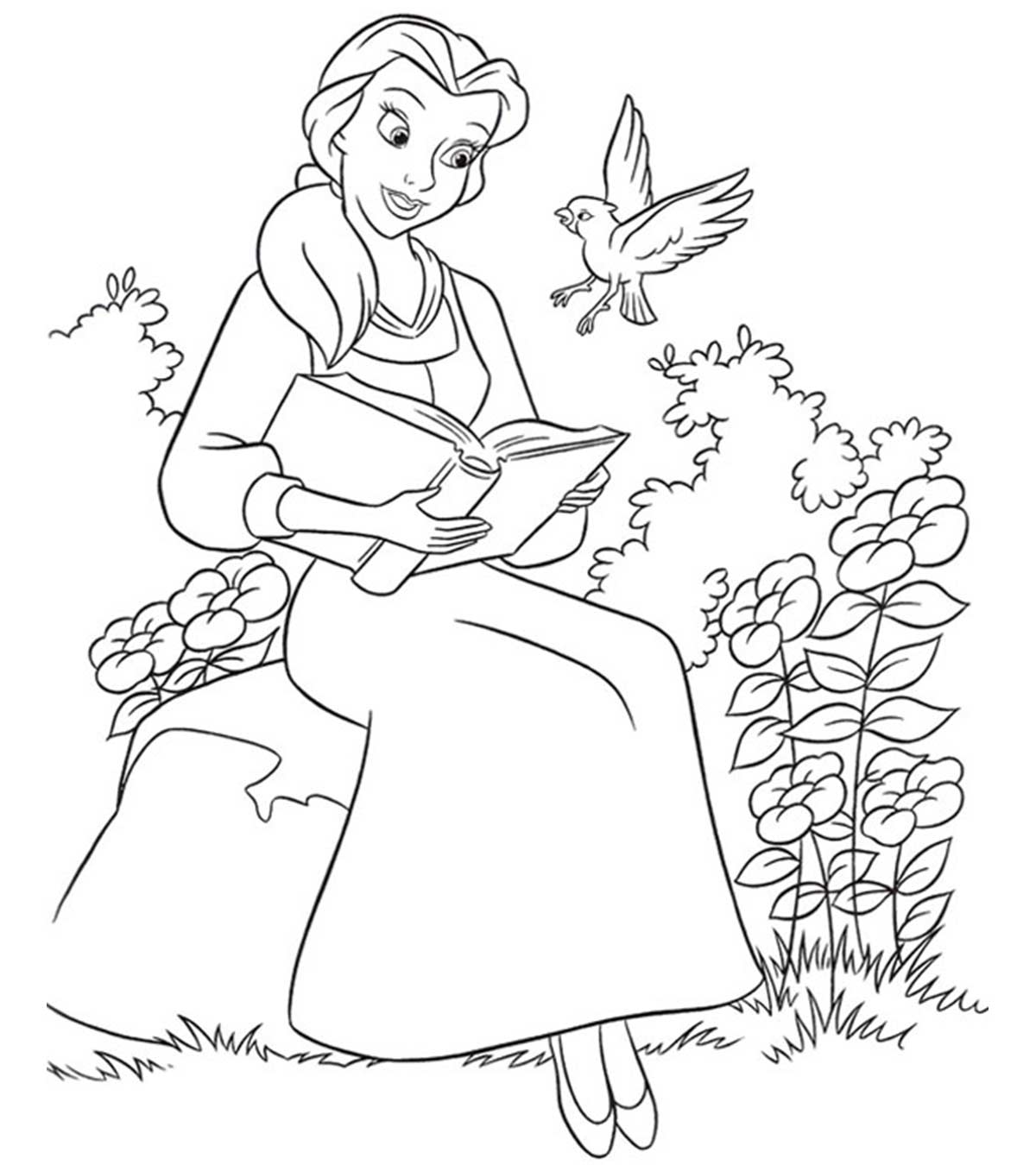 Printable Beauty And The Beast Coloring Page for kids.