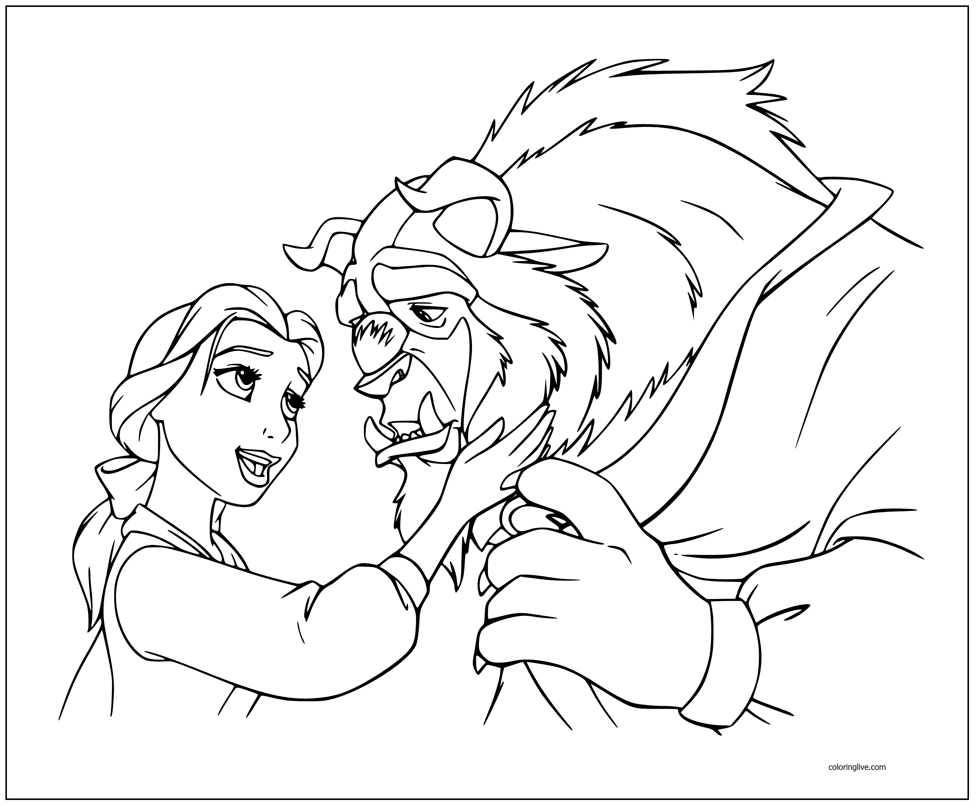 Printable Beauty and the Beast   71 Coloring Page for kids.