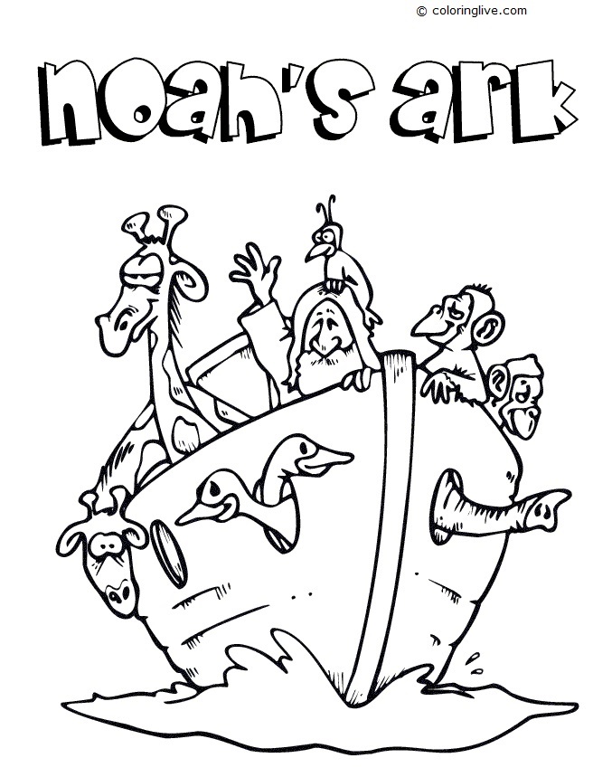 Printable Noah-s Ark Coloring Page for kids.