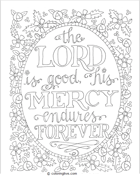 Printable the Lord words Coloring Page for kids.