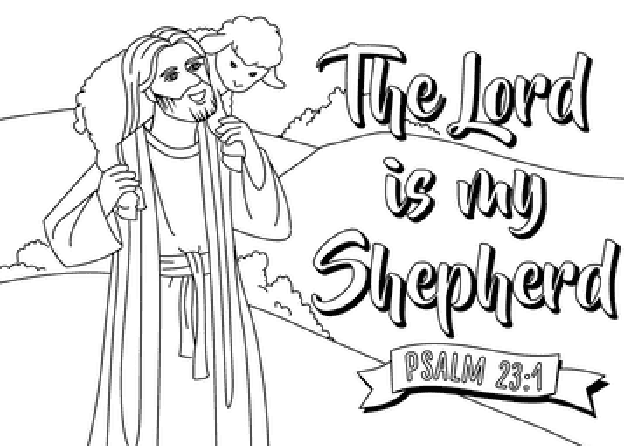 Printable the lord is my Shepherd Coloring Page for kids.