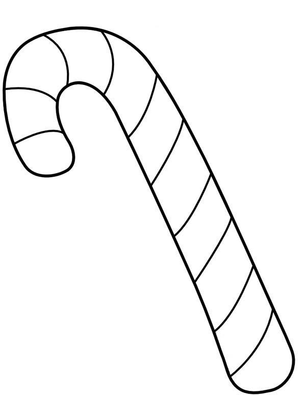 Printable Candy Cane Coloring Page for kids.
