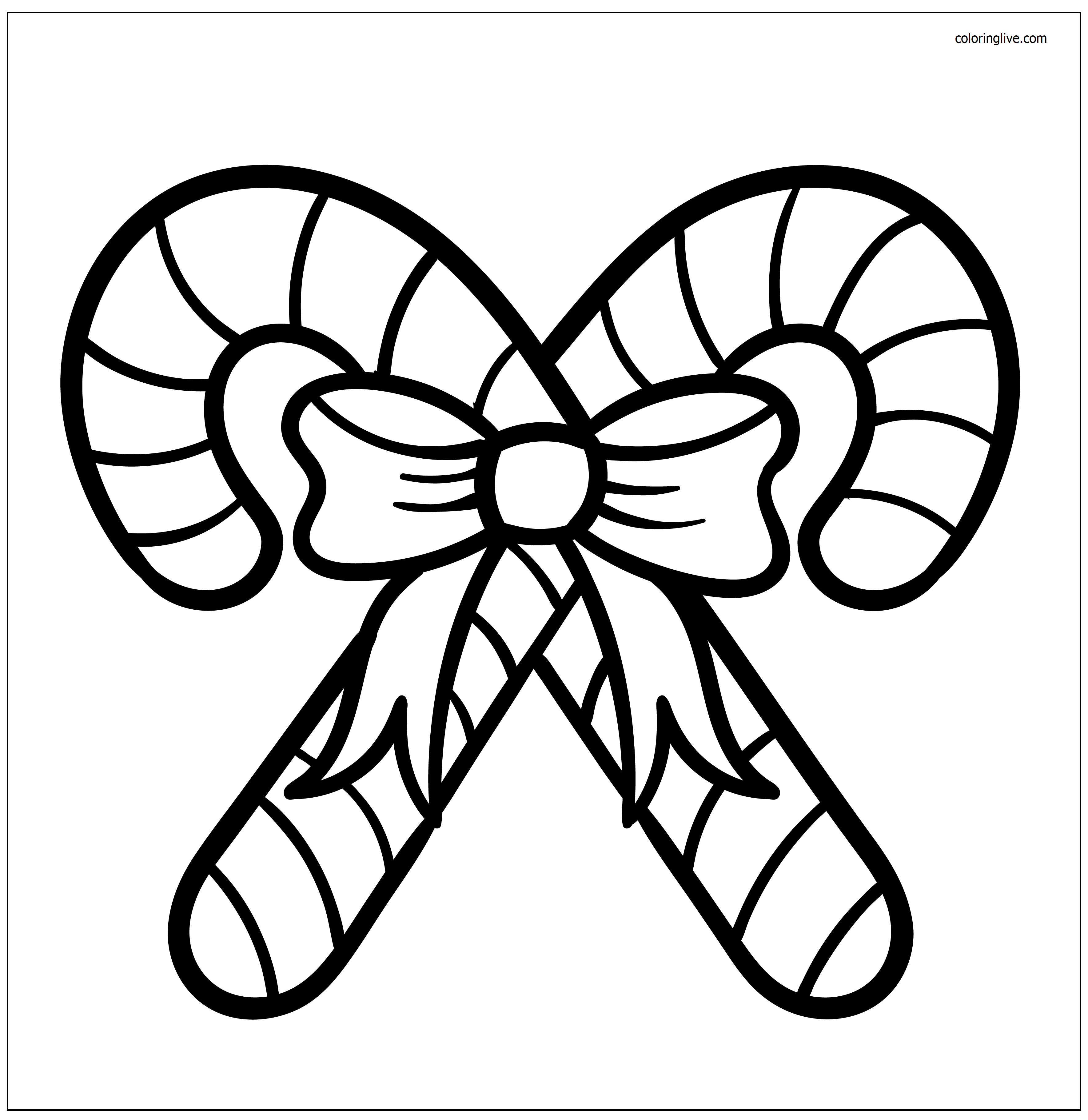 Printable Cande Cane to color Coloring Page for kids.