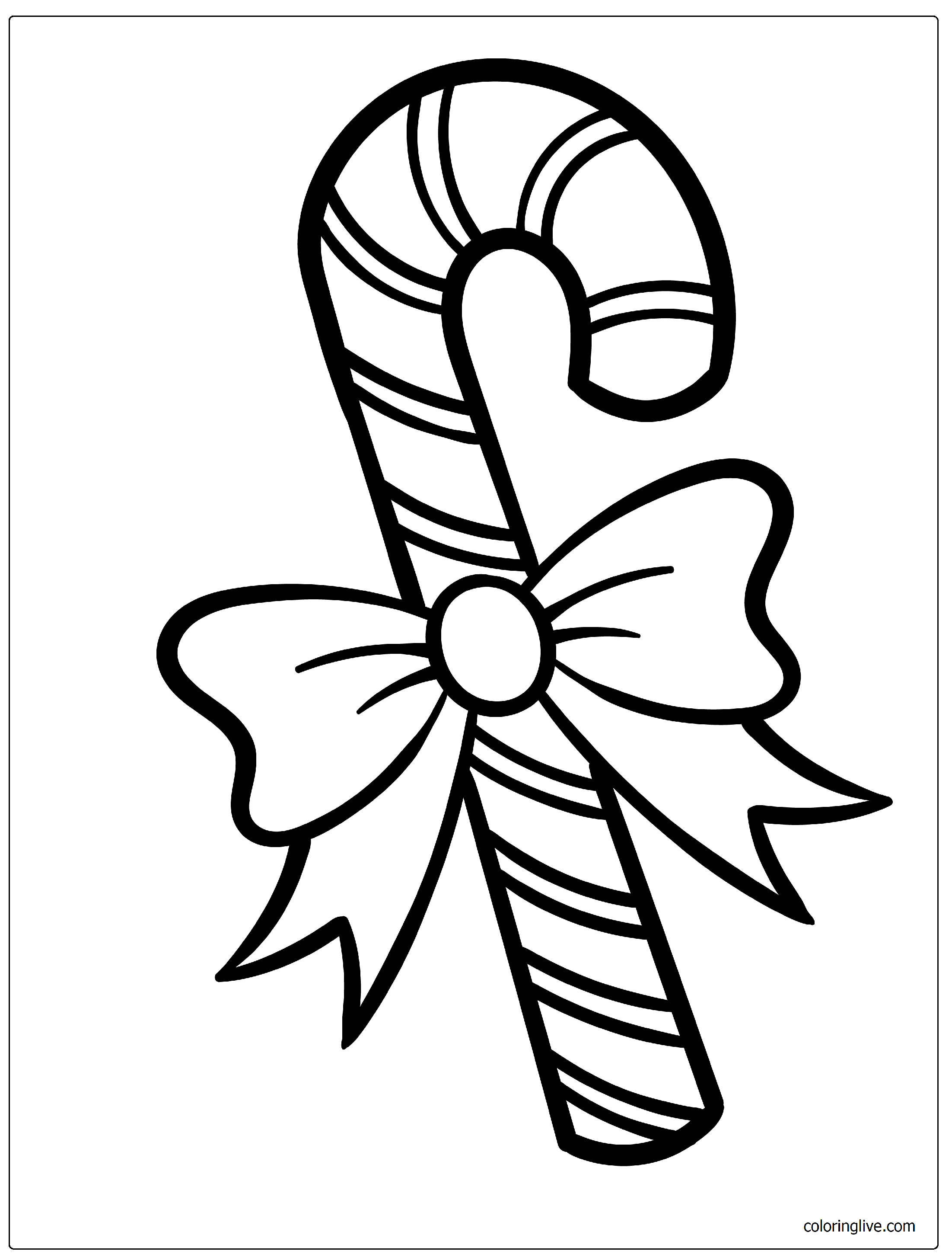 Printable candy cane  sheet Coloring Page for kids.
