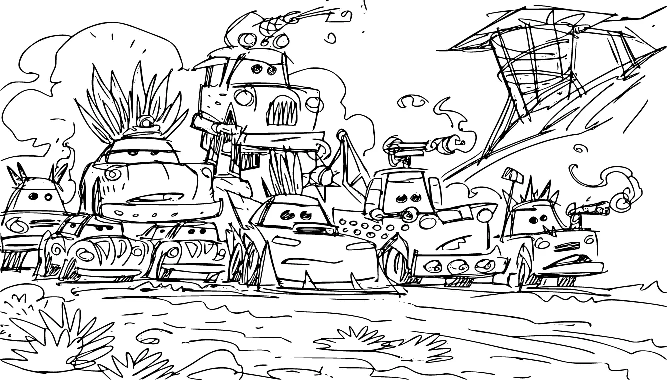 Concept Sketch Of The Cars On The Road Movie Coloring Page Cars On Concept Sketch Of The Cars On The Road Movie Coloring Page Cars On
