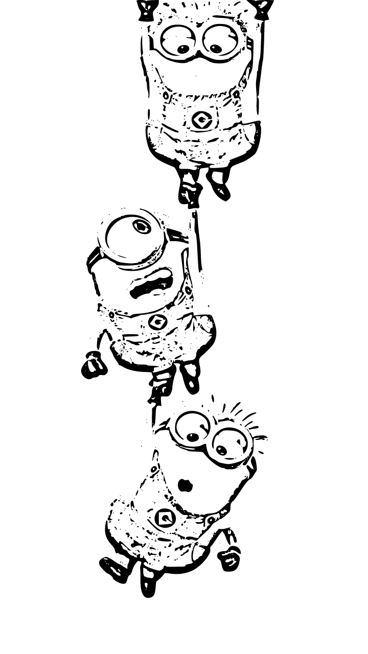 Printable Minions Falling Coloring Page for kids.