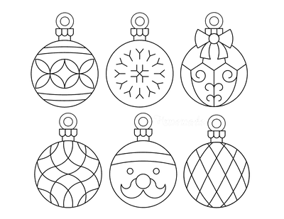 Printable christmas ornaments  sheet Coloring Page for kids.