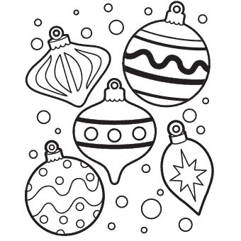 Printable christmas ornaments to color Coloring Page for kids.