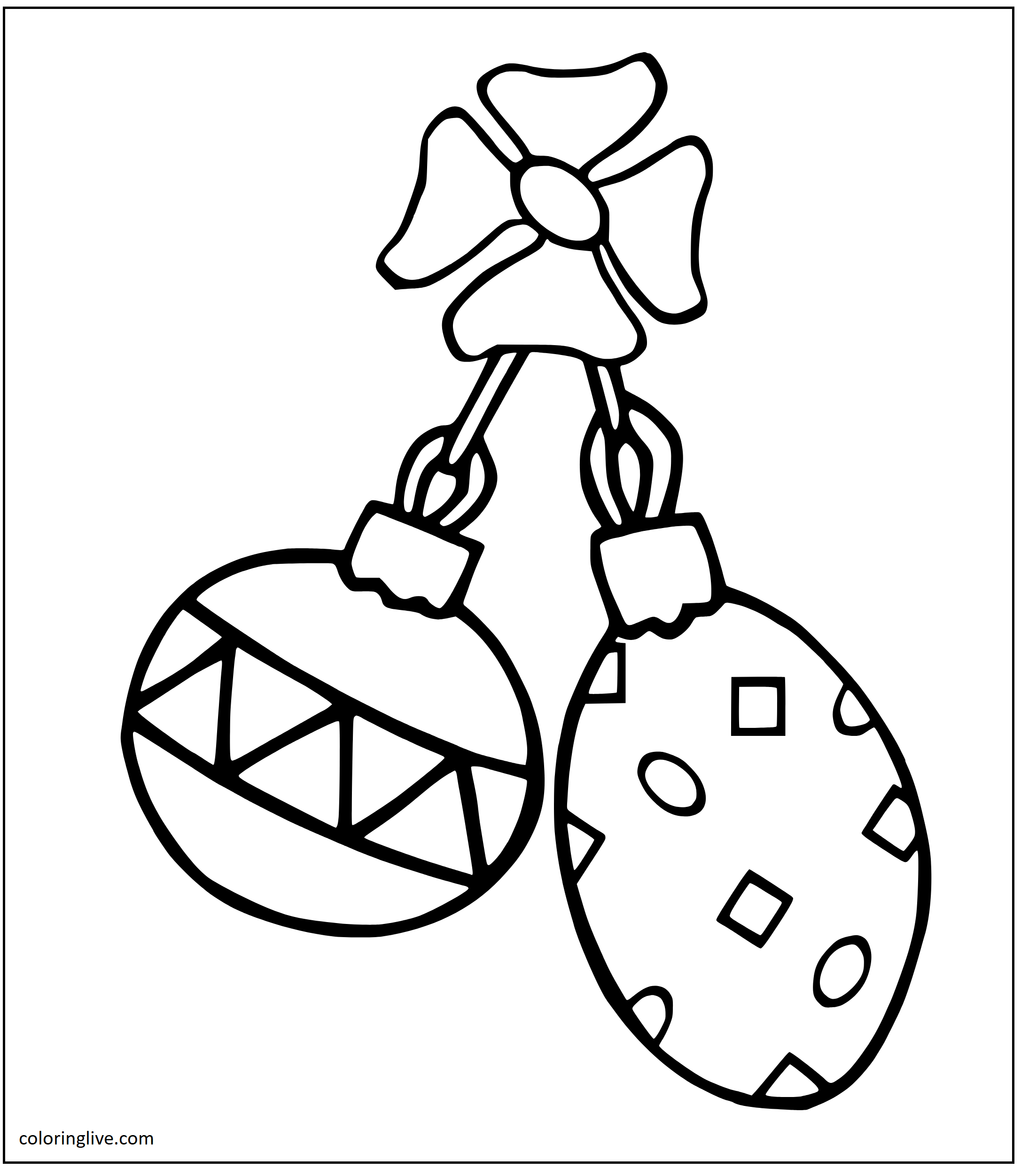 Printable Christmas Ornaments   to color Coloring Page for kids.
