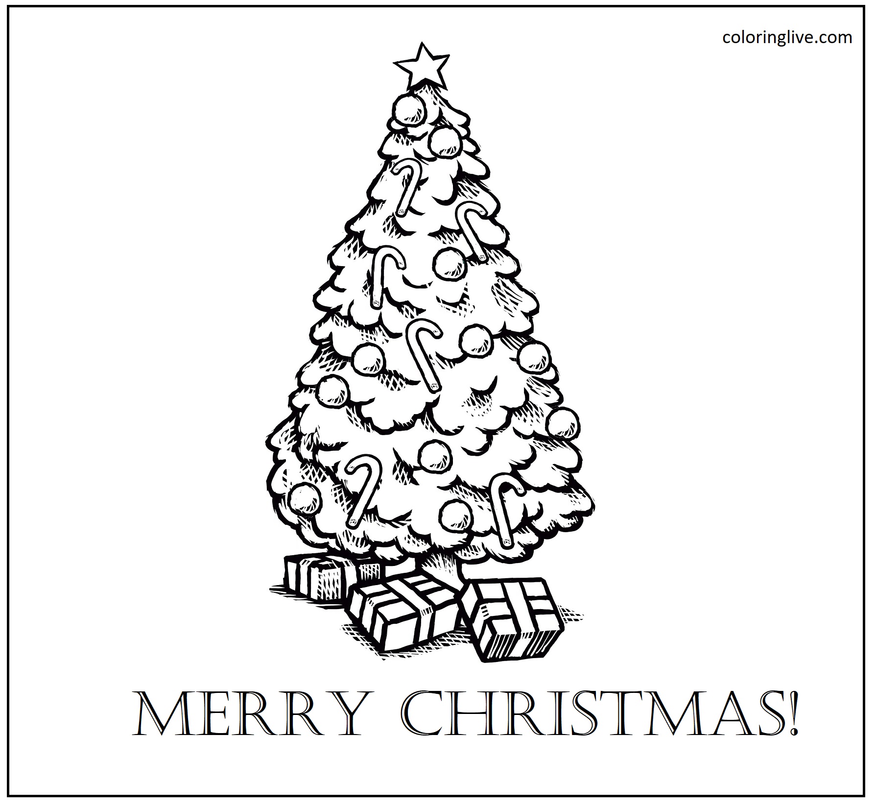 Printable Christmas tree  sheet Coloring Page for kids.
