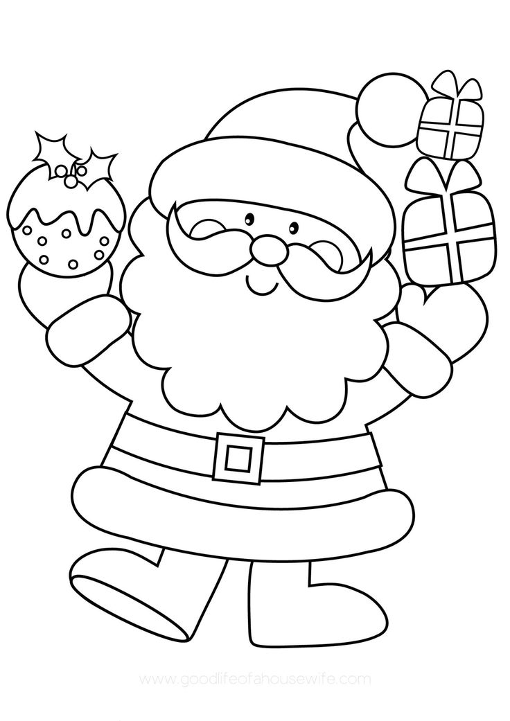 Printable Christmas Santa Claus  sheet Coloring Page for kids.
