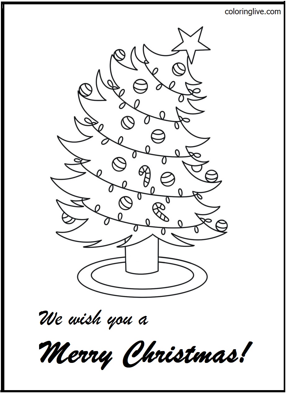Printable We wish you a merry christmas Coloring Page for kids.
