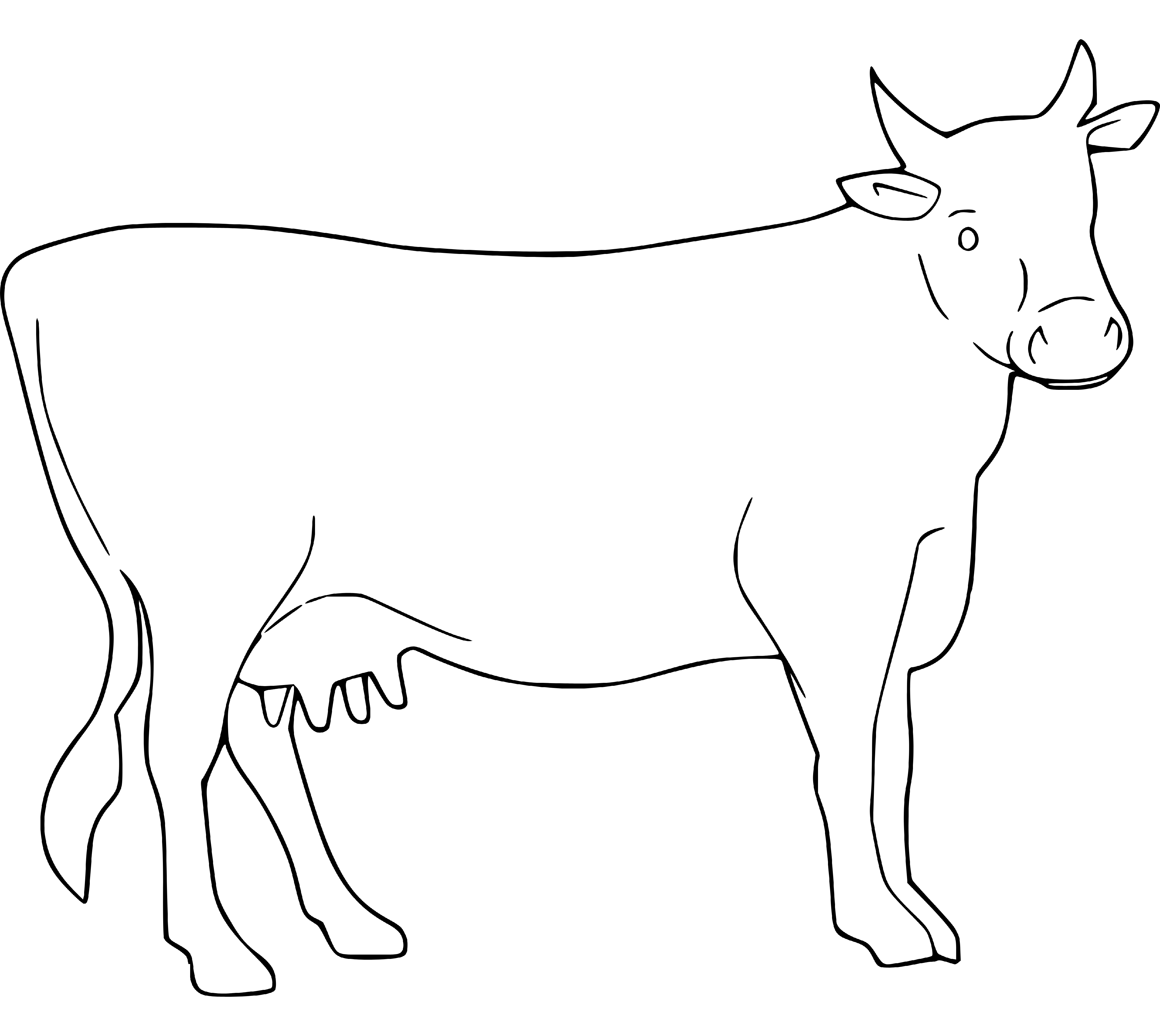 Printable Cow sketching Coloring Page for kids.