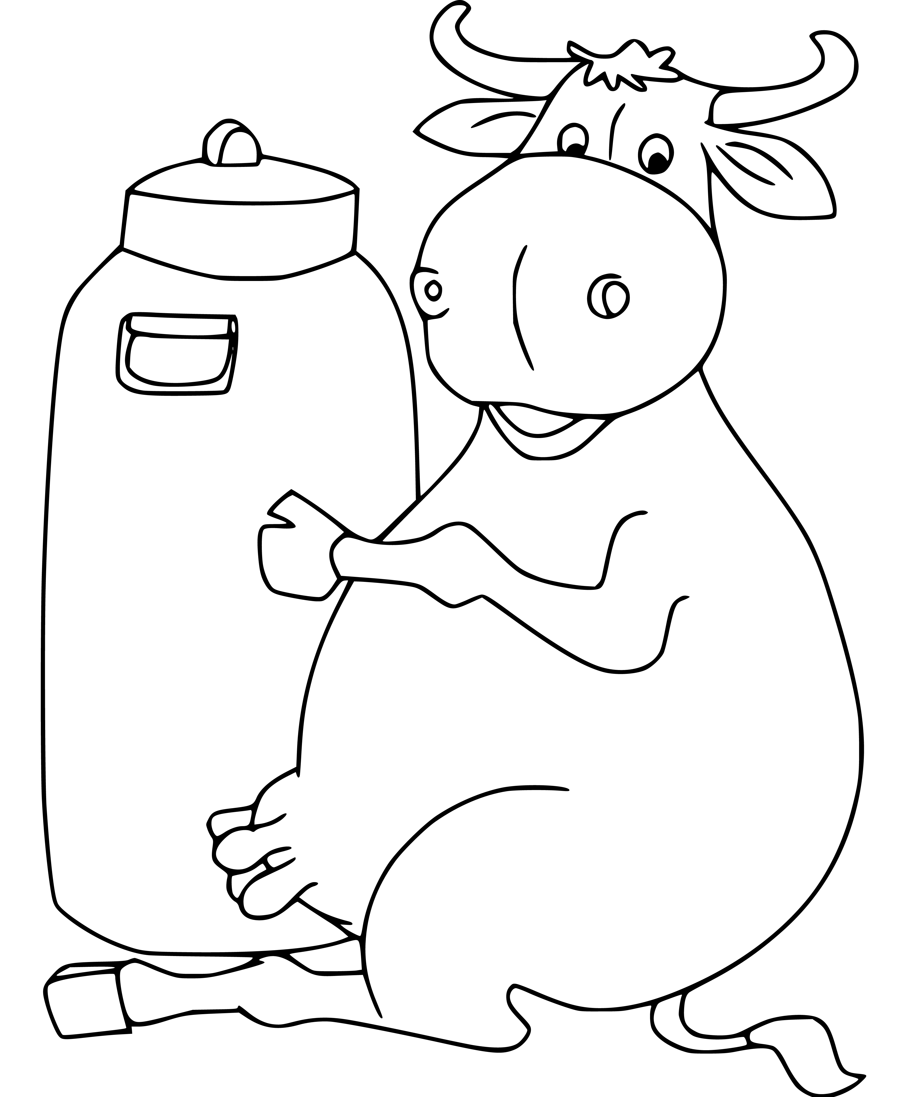 Printable Milk and Cow Coloring Page for kids.