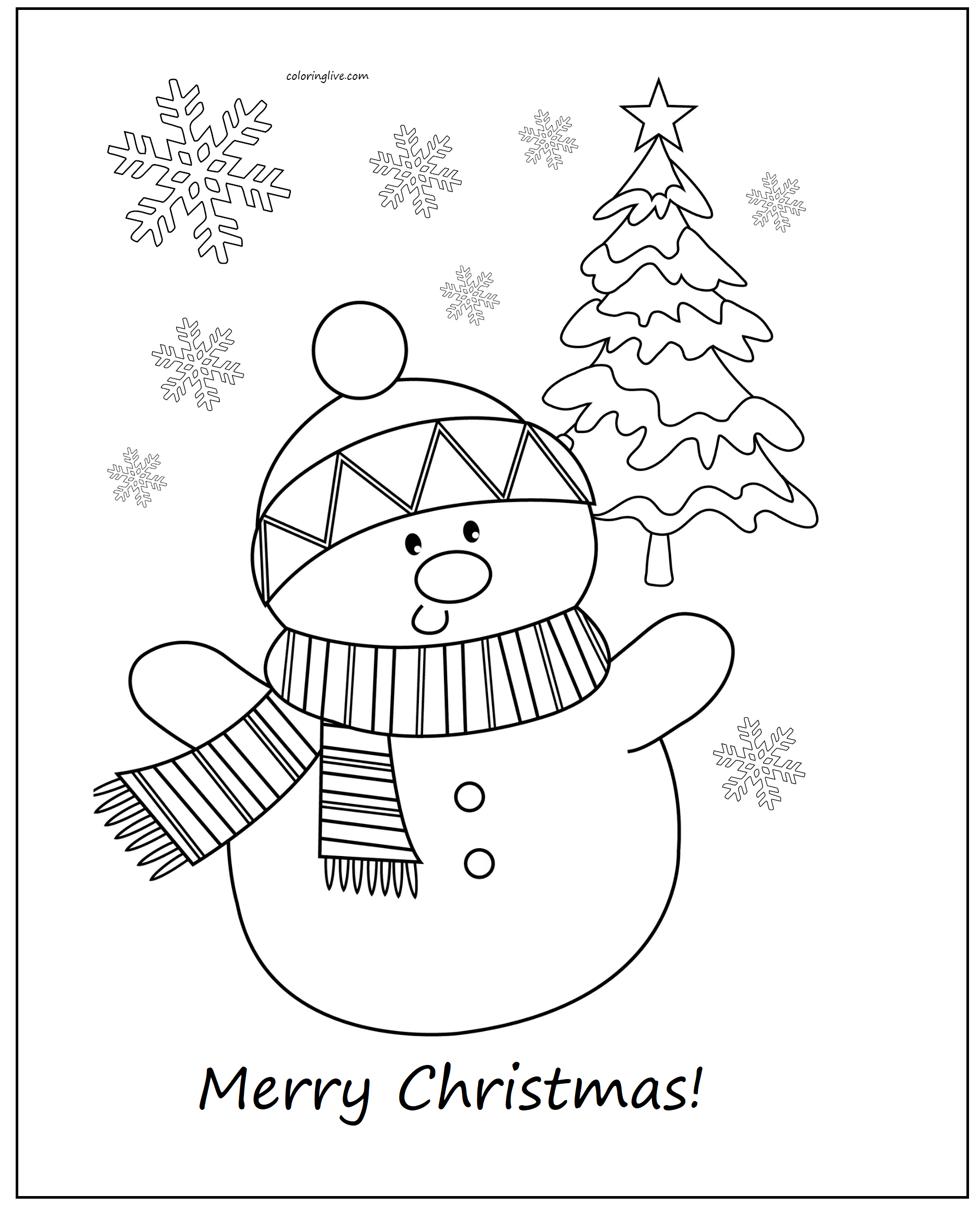 Printable Cute Christmas   5 Coloring Page for kids.