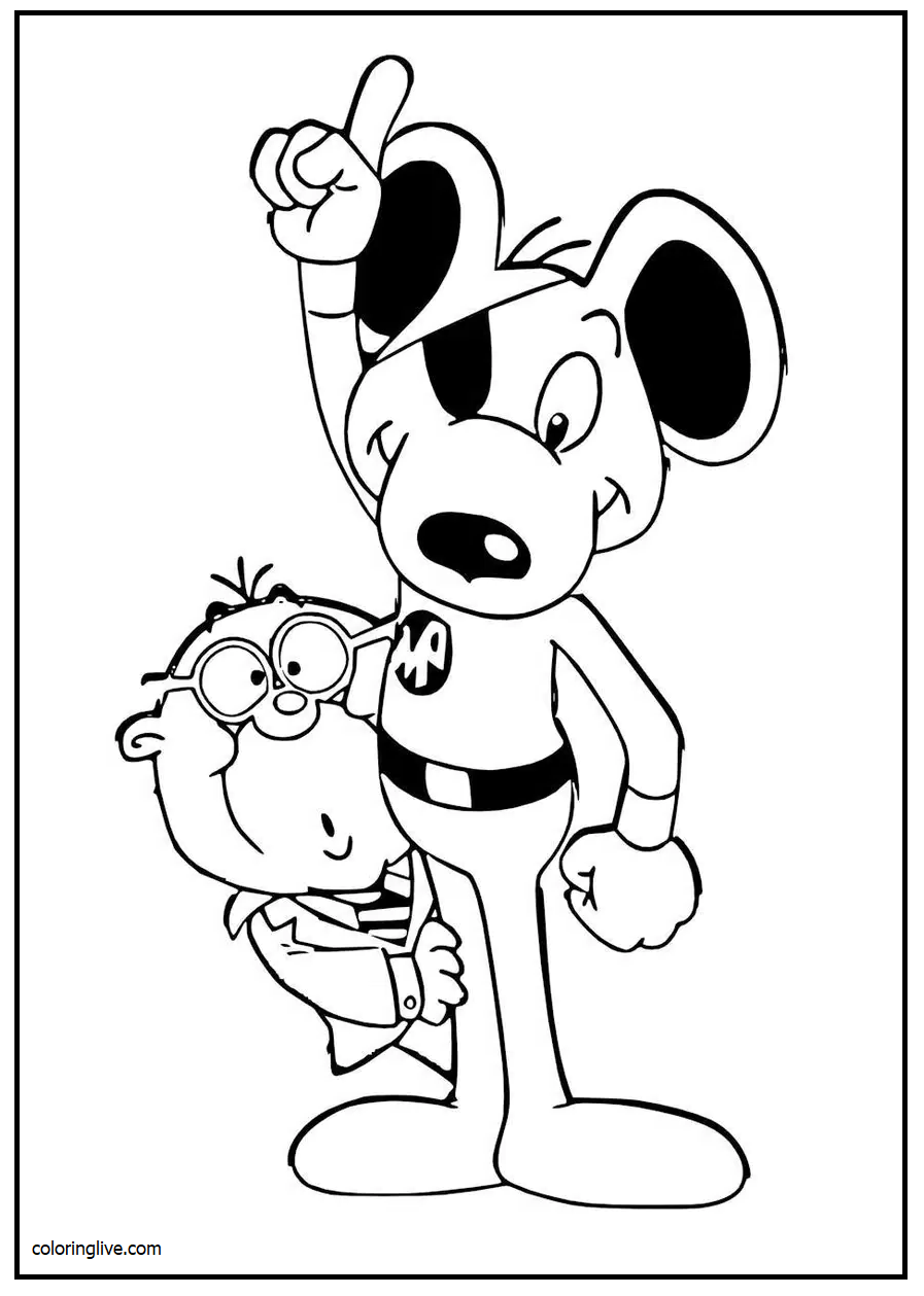 Printable Danger Mouse   2 Coloring Page for kids.