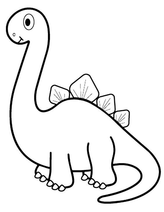 Printable Cute Dinosaur Coloring Page for kids.