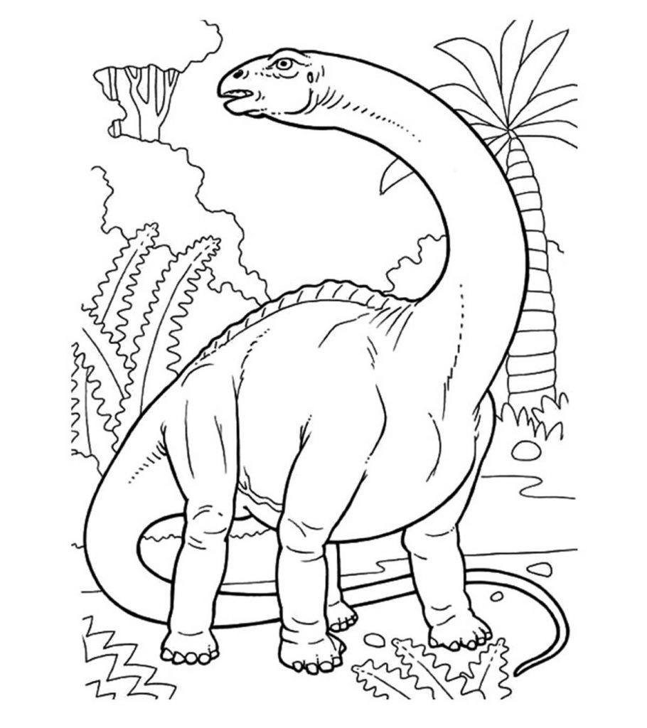 Printable Unique Dinosaur Coloring Page for kids.