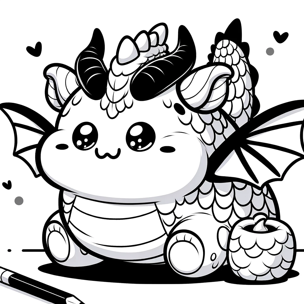 Dragon Squishmallow Coloring Page 4
