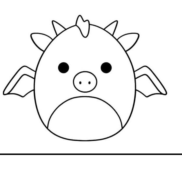 Dragon Squishmallow Coloring Page 5