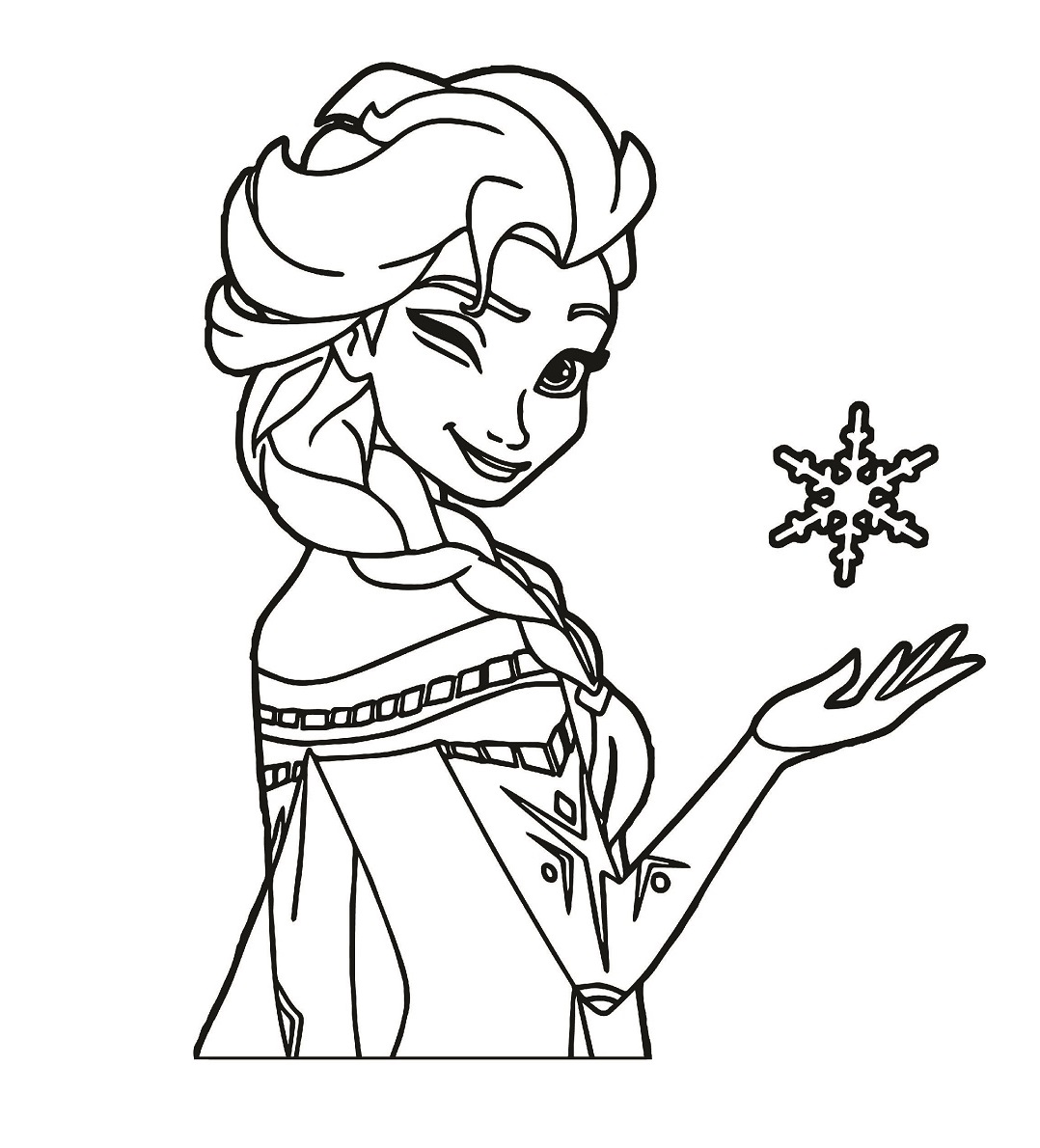 Printable Frozen outline pen drawing Coloring Page for kids.