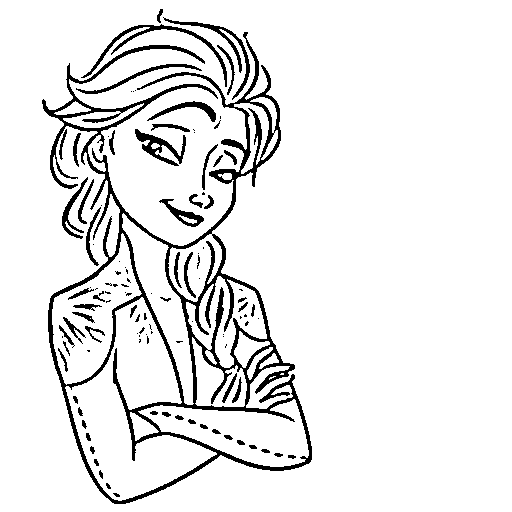 Printable Elsa gives a sarcastic look Coloring Page for kids.