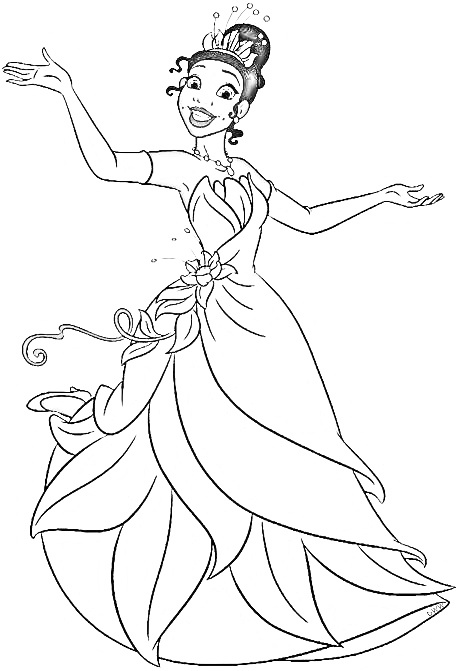 Princess Tiana Coloring Pages (11 Printable Sheets, Simple to Draw ...