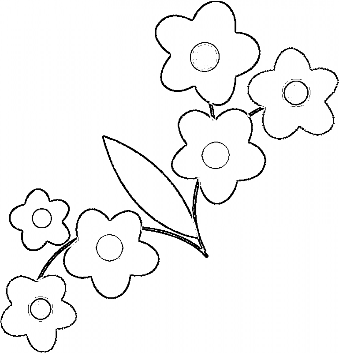 Printable outline flower clip art outlinebw Coloring Page for kids.